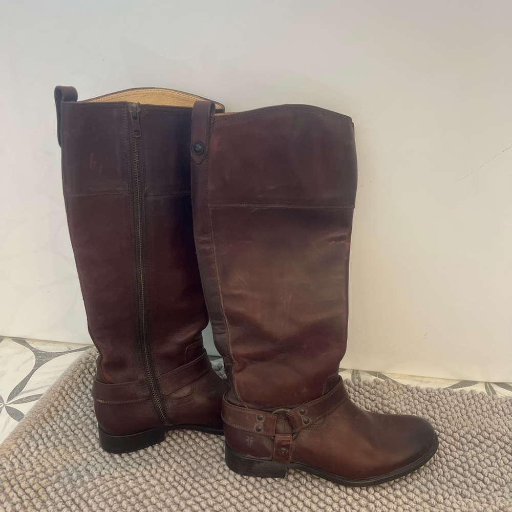 FRYE AND CO. Brown Combat Moto Boots